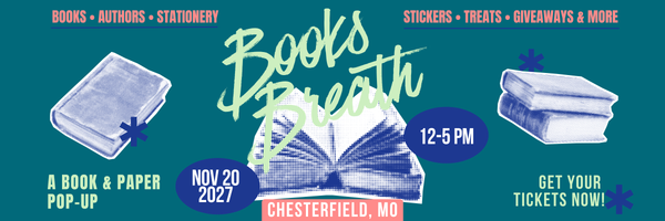 Books Breath Chesterfield, MO Nov 20, 2027
Books Breath is a book-themed market event featuring local artists and small businesses. Shop handmade goods, bookish fan art, stickers, candles, apparel, and one-of-a-kind literary gifts while enjoying themed photo ops, giveaways, and treats. Perfect for book lovers, readers, and fans of all ages, this indoor market celebrates the magic of stories — and supports local makers with every purchase. Join us for a day of literary fun!