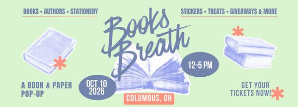 Books Breath Columbus, OH Oct 10, 2026
Books Breath is a book-themed market event featuring local artists and small businesses. Shop handmade goods, bookish fan art, stickers, candles, apparel, and one-of-a-kind literary gifts while enjoying themed photo ops, giveaways, and treats. Perfect for book lovers, readers, and fans of all ages, this indoor market celebrates the magic of stories — and supports local makers with every purchase. Join us for a day of literary fun! 