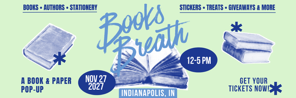 Books Breath Indianapolis, IN NOV 27, 2027
Books Breath is a book-themed market event featuring local artists and small businesses. Shop handmade goods, bookish fan art, stickers, candles, apparel, and one-of-a-kind literary gifts while enjoying themed photo ops, giveaways, and treats. Perfect for book lovers, readers, and fans of all ages, this indoor market celebrates the magic of stories — and supports local makers with every purchase. Join us for a day of literary fun!