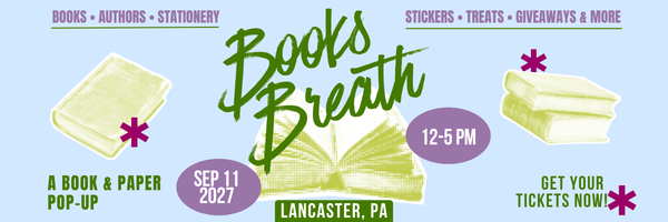 Books Breath Lancaster, PA Sep 11, 2027
Books Breath is a book-themed market event featuring local artists and small businesses. Shop handmade goods, bookish fan art, stickers, candles, apparel, and one-of-a-kind literary gifts while enjoying themed photo ops, giveaways, and treats. Perfect for book lovers, readers, and fans of all ages, this indoor market celebrates the magic of stories — and supports local makers with every purchase. Join us for a day of literary fun!