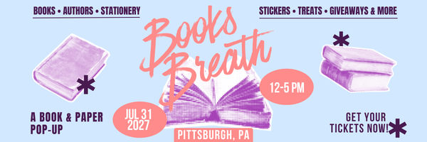 Books Breath Pittsburgh, PA Jul 31, 2027
Books Breath is a book-themed market event featuring local artists and small businesses. Shop handmade goods, bookish fan art, stickers, candles, apparel, and one-of-a-kind literary gifts while enjoying themed photo ops, giveaways, and treats. Perfect for book lovers, readers, and fans of all ages, this indoor market celebrates the magic of stories — and supports local makers with every purchase. Join us for a day of literary fun!