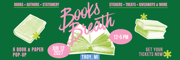 Books Breath Troy, MI Jun 12, 2027
Books Breath is a book-themed market event featuring local artists and small businesses. Shop handmade goods, bookish fan art, stickers, candles, apparel, and one-of-a-kind literary gifts while enjoying themed photo ops, giveaways, and treats. Perfect for book lovers, readers, and fans of all ages, this indoor market celebrates the magic of stories — and supports local makers with every purchase. Join us for a day of literary fun!
