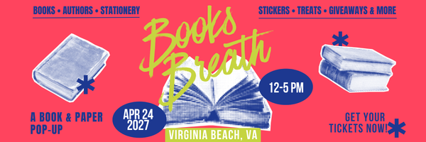 Books Breath Virginia Beach, VA Apr 24, 2027
Books Breath is a book-themed market event featuring local artists and small businesses. Shop handmade goods, bookish fan art, stickers, candles, apparel, and one-of-a-kind literary gifts while enjoying themed photo ops, giveaways, and treats. Perfect for book lovers, readers, and fans of all ages, this indoor market celebrates the magic of stories — and supports local makers with every purchase. Join us for a day of literary fun! 