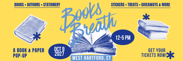 Books Breath West Hartford, CT Oct 9, 2027
Books Breath is a book-themed market event featuring local artists and small businesses. Shop handmade goods, bookish fan art, stickers, candles, apparel, and one-of-a-kind literary gifts while enjoying themed photo ops, giveaways, and treats. Perfect for book lovers, readers, and fans of all ages, this indoor market celebrates the magic of stories — and supports local makers with every purchase. Join us for a day of literary fun!